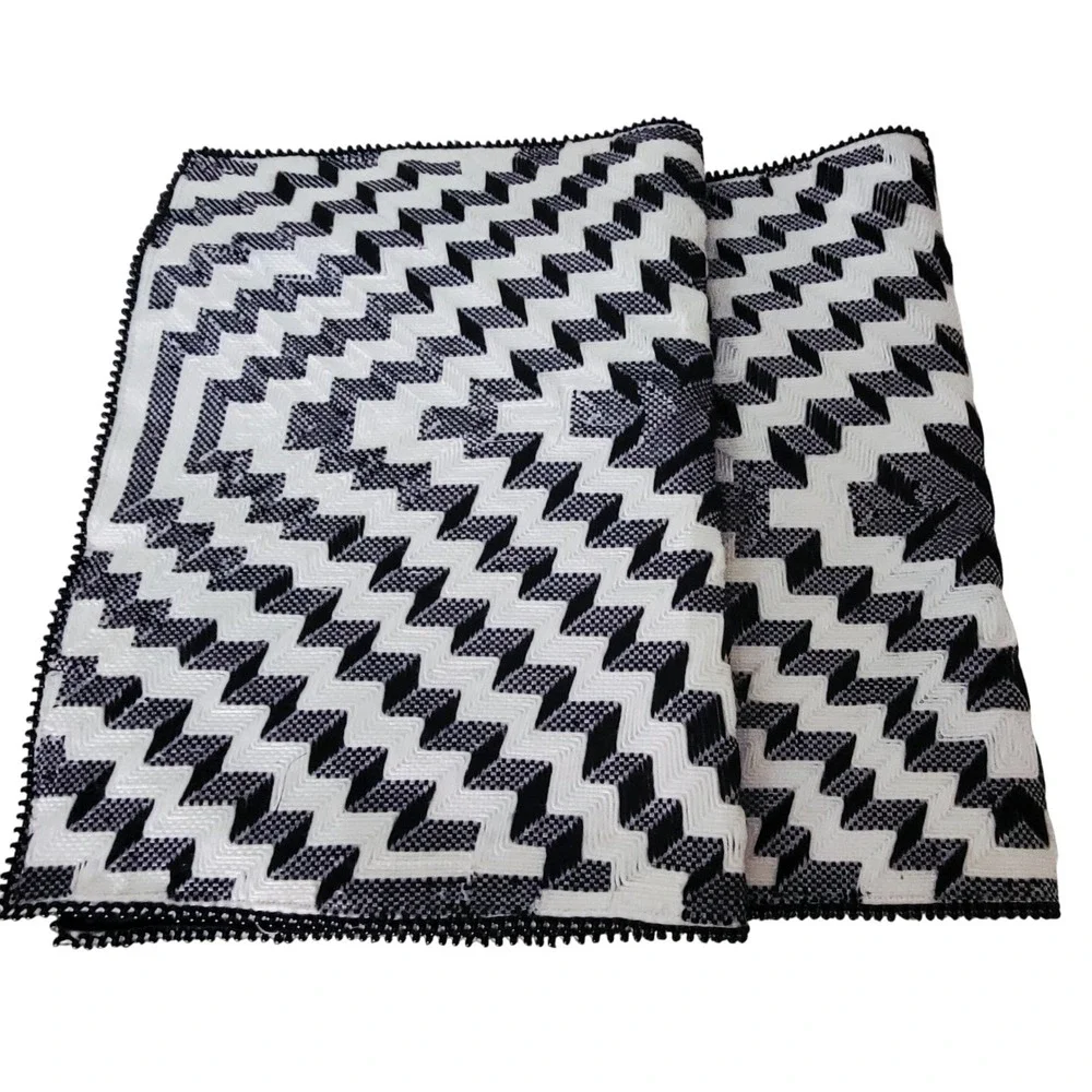 Ignite Lot of 2 Optical‎ Illusion Throw Pillow Covers Black White 16x24 NEW